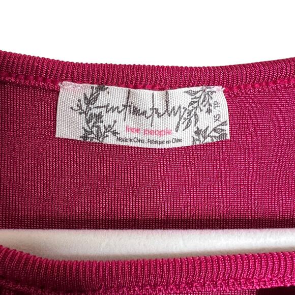 Free People Kaya Long sleeve bodysuit size XS Pink Rose Hypnotic NWOT - Picture 2 of 8